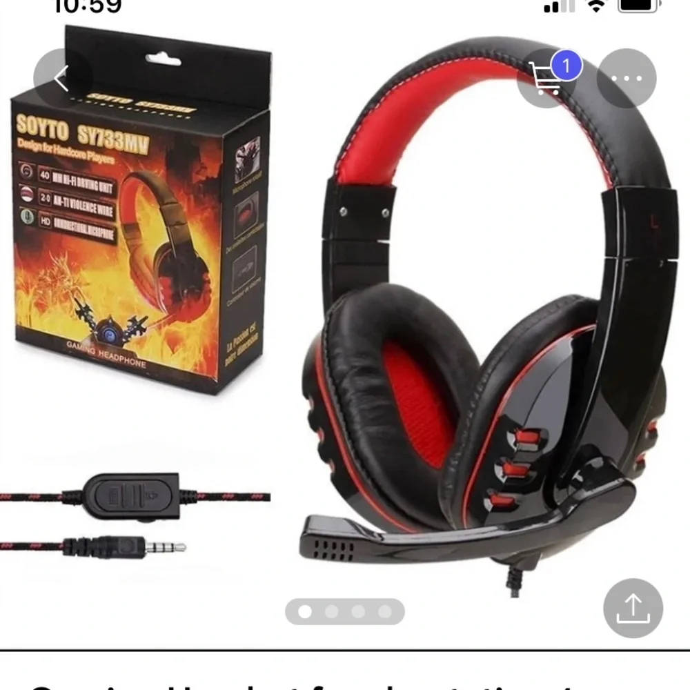 SY733MV Gaming Headset - Black and Red
